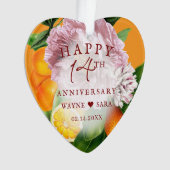 14th Flowers + Fruit Wedding Jubileum Ornament (voorkant)