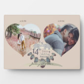 14th Wedding Anniversary 2 Photos Hearts Plaque (Devant)