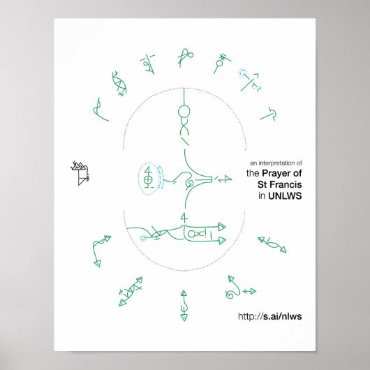14x11 affiche de la prière de saint François à l'U (Devant)