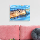 14x11 Muskrat op Vassar Boerderijen Ecological Pre Canvas Afdruk (Insitu (Woonkamer))