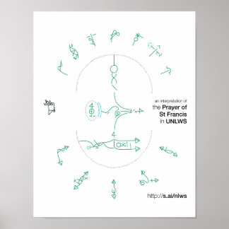 14x11 poster van het gebed van St. Francis in UNLW