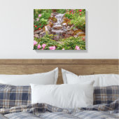14x11 stromende waterval met bronbloemen canvas afdruk (Insitu (Slaapkamer))