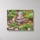 14x11 stromende waterval met bronbloemen canvas afdruk (Voorkant)