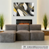 14x11" Trend Abstract Art Canvas Zwart Wit Goud
