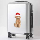 14x14 Kerstgesneden sticker van gouden doodle (Koffer)