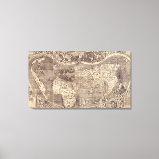 1507 Martin Waldseemuller Wereldkaart Canvas Afdruk