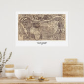 1507 Martin Waldseemuller Wereldkaart Poster (Keuken)