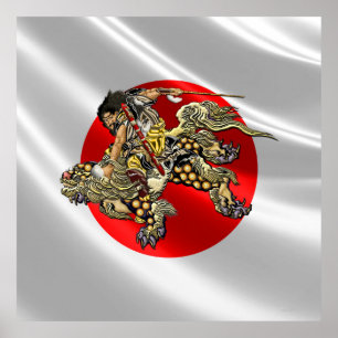 [150] Hokusai - Shoki Riding Shishi Lion Poster