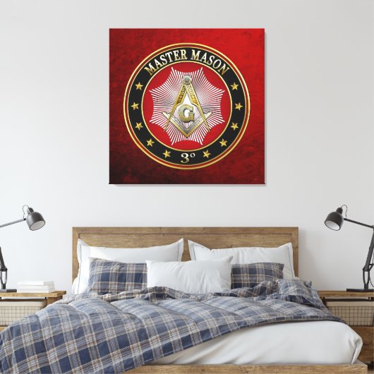 [150] Master Mason - 3rd graads Square & Compass Canvas Afdruk (Insitu (Slaapkamer))