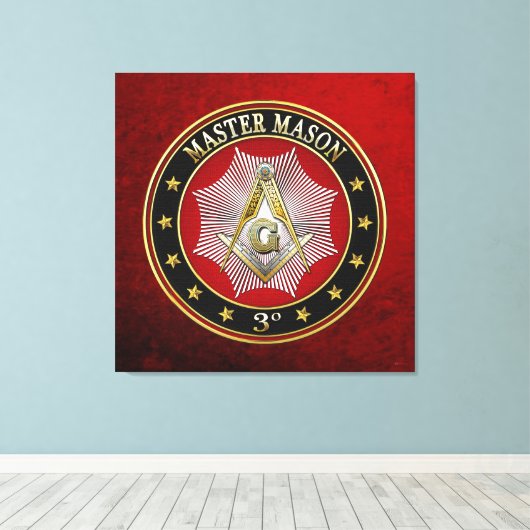 [150] Master Mason - 3rd graads Square & Compass Canvas Afdruk (Insitu (Houten vloer))