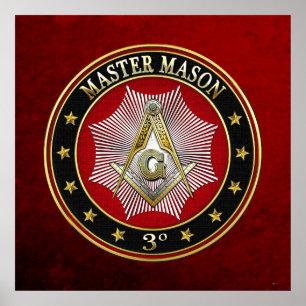 [150] Master Mason - 3rd graads Square & Compass Poster