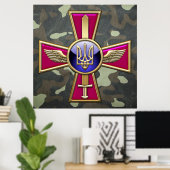 [150] Oekraïens luchtmachtschip Emblem Poster (Thuiskantoor)