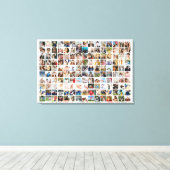 150 Pictures Custom Photo Collage Square Grid Canvas Afdruk (Insitu (Houten vloer))