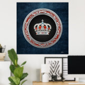 [150] Prince-Princess King-Queen Crown [Zilver] Poster (Thuiskantoor)