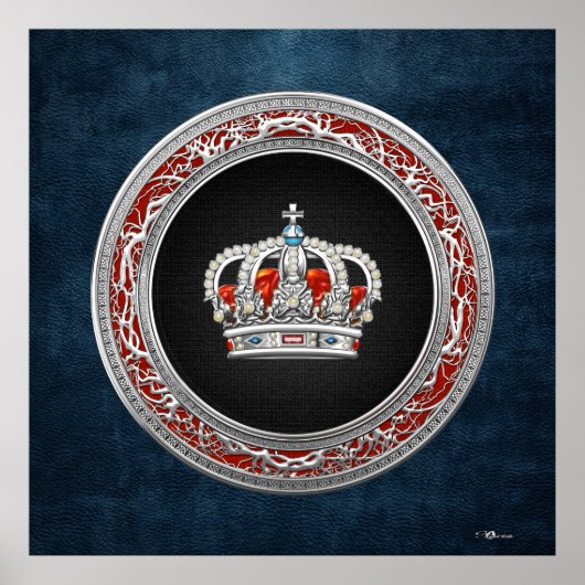 [150] Prince-Princess King-Queen Crown [Zilver] Poster (Voorkant)