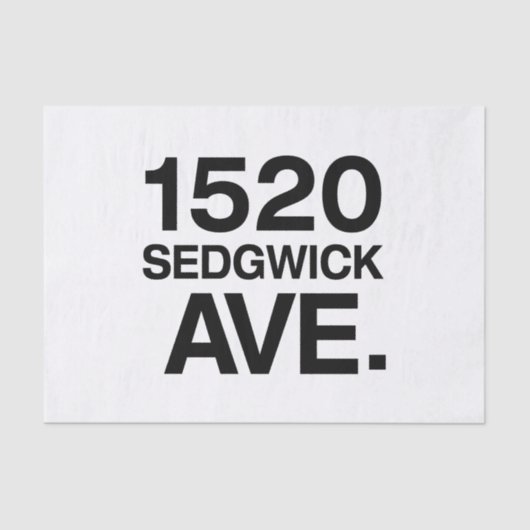 1520 SEDGWICK AVE. TISSUEPAPIER (Voorkant)
