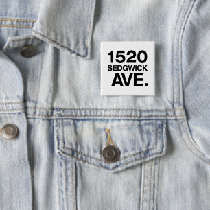 1520 SEDGWICK AVE. VIERKANTE BUTTON 5,1 CM