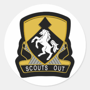 153d Cavalry Scout-Insignia Kleurenpatch Ronde Sticker