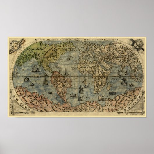 1565 Ferando Berteli (Fernando Bertelli) Wereldkaa Poster (Voorkant)