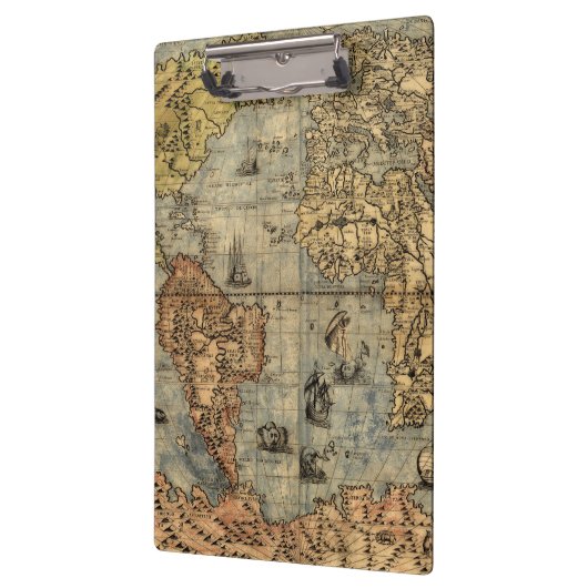 1565 Forlani AntiquevWereldkaart Renaissance Klembord (Links)