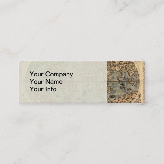 1565 Forlani AntiquevWereldkaart Renaissance Mini Visitekaartje (Voorkant)
