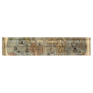 1565 Forlani AntiquevWereldkaart Renaissance Naambordje