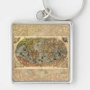 1565 Forlani AntiquevWereldkaart Renaissance Sleutelhanger