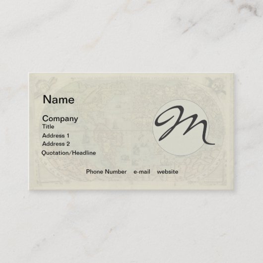 1565 Forlani AntiquevWereldkaart Renaissance Visitekaartje (Voorkant)