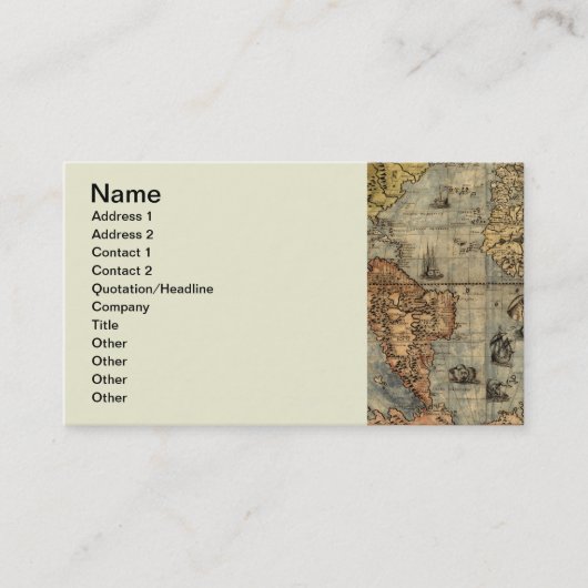 1565 Forlani AntiquevWereldkaart Renaissance Visitekaartje (Voorkant)