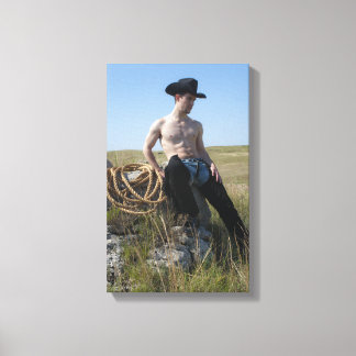 15693-RA Cowboy Canvas Afdruk