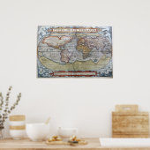 1572 Wereldkaart Poster (Keuken)