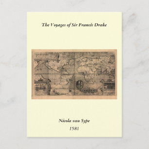 1581 Antiek Wereldkaart van Nicola van Sype Briefkaart