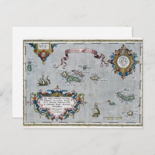 1584 Azoren - Kaart (Voorkant / Achterkant)