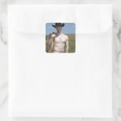 15974-RA Cowboy Vierkante Sticker (Tas)