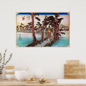 15. 吉 宿, 広 Yoshiwara-juku, Hiroshige, Ukiyo-e Poster (Keuken)