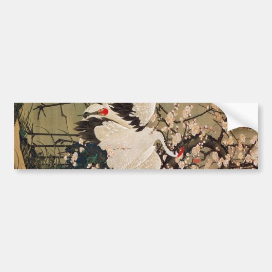 15. 梅 群 図, 若 冲 Plum Blossom & Cranes, Jakuchüu Bumpersticker (Voorkant)
