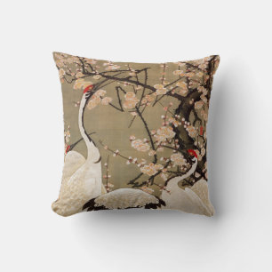 15. 梅 群 図, 若 Plum Blossom & Cranes, Jakuchüu Kussen
