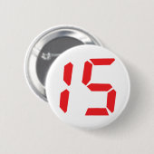 15 15 uur digitale alarmklok ronde button 5,7 cm (Voorkant /achterkant)