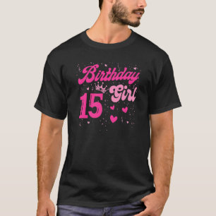 15 15e roze kroon voor 15e verjaardag meisje van 1 t-shirt