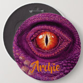 15,2 Cm Badge géant rond avec monogramme l'oeil du Dragon (Devant & derrière)