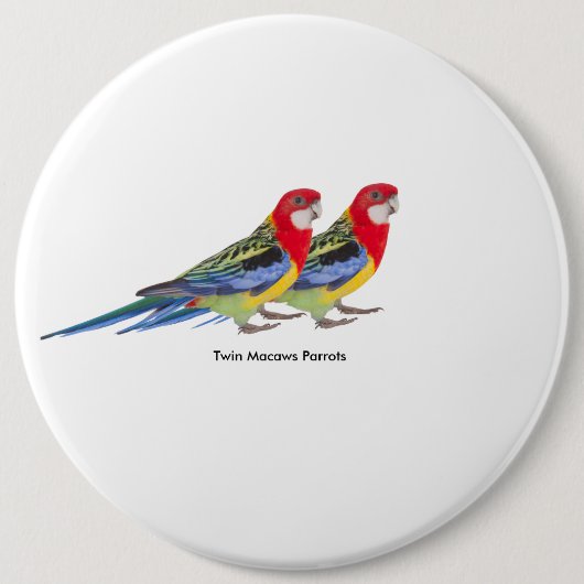 15,2 Cm Image de perroquet pour le badge rond colossal (Devant)