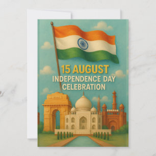 15 août Carte pour l'indépendance de l'Inde