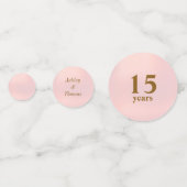 15 e Anniversaire Gold & Pink Table Confetti (Devant)