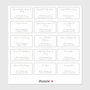 15 Eenvoudige individuele bruiloft gast naam adres Sticker