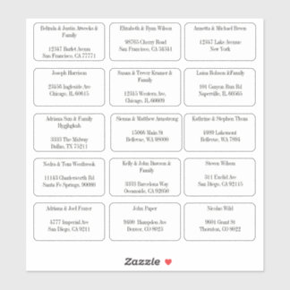 15 Eenvoudige individuele gast naam adres Sticker