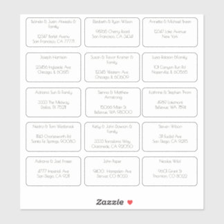 15 Eenvoudige individuele gastnaam Adres Sticker