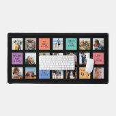 15 foto, 6 kleurenblok op zwart bureaumat (Keyboard & Muis)