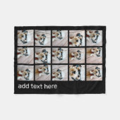 15 Foto collage met eenvoudige tekst - zwart wit Fleece Deken (Voorkant (Horizontaal))