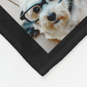 15 Foto collage met eenvoudige tekst - zwart wit Fleece Deken (Hoek)