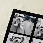 15 foto collage met scriptnaam - zwart wit strandlaken (In situ)